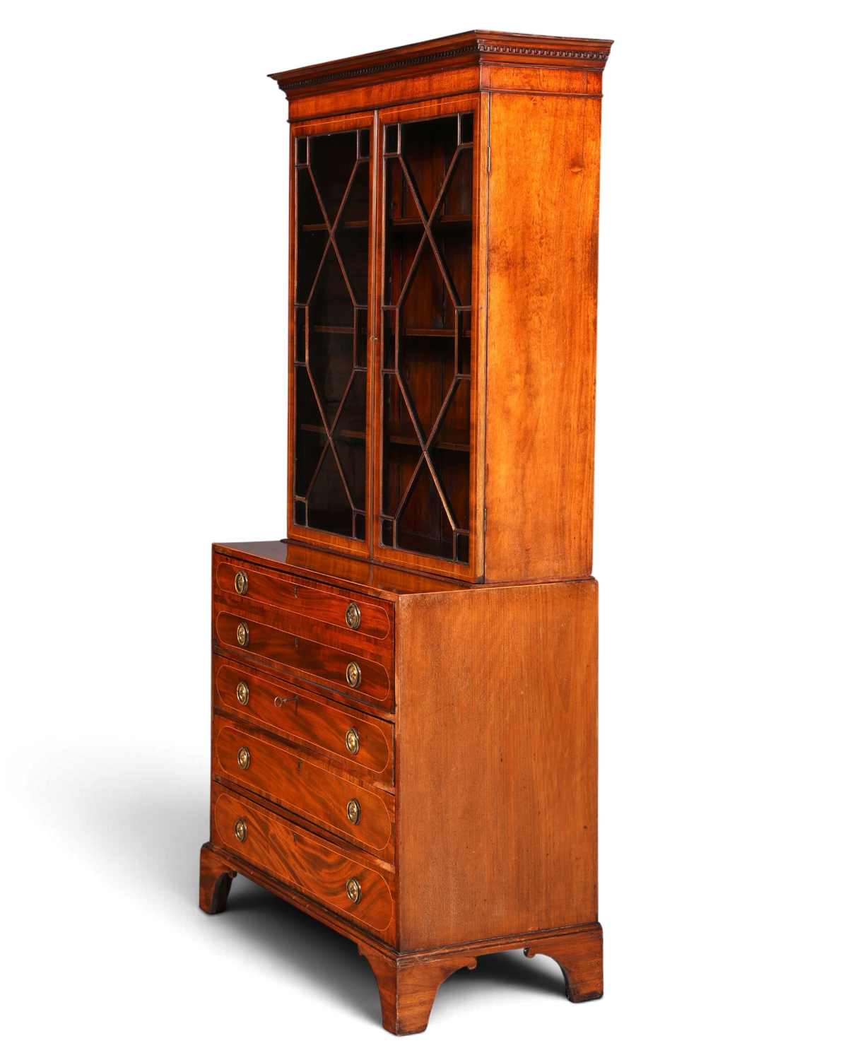 G785 Finish Wunderschöne Englische Vitrine Bibliothek Sekretär echt Holz Antik Schrank Regal (Kopie)
