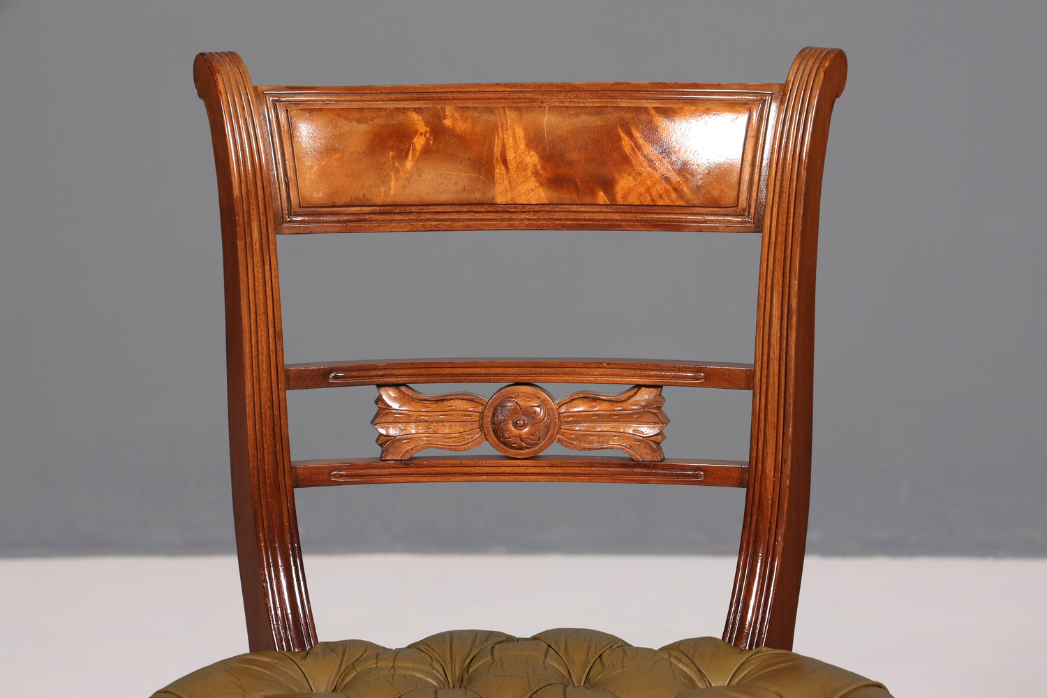 Magnifique fauteuil Chesterfield, chaise secrétaire Anno Dom, chaise de cuisine anglaise en cuir véritable, 4 sur 4