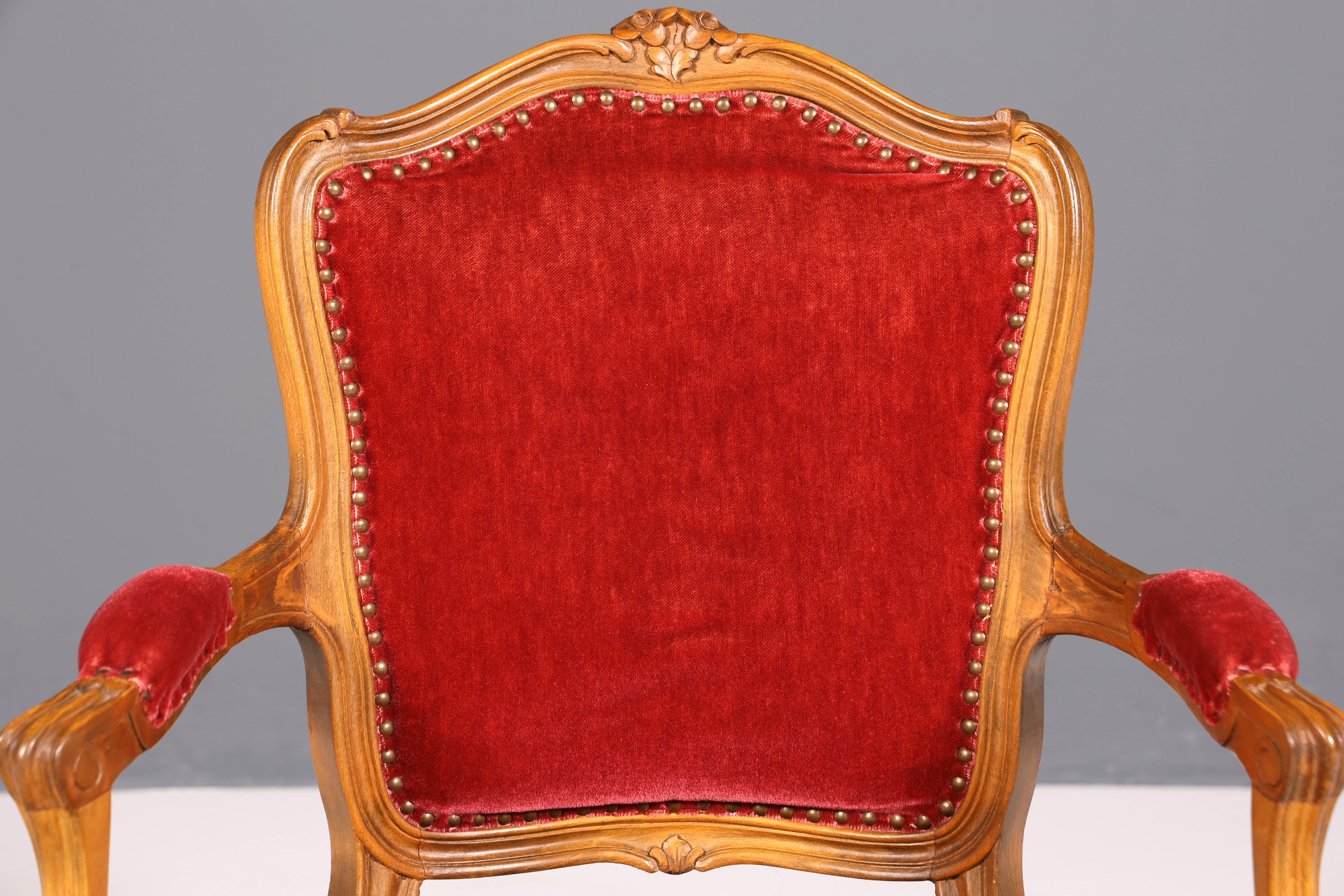 Magnifique fauteuil Chippendale, chaise secrétaire de style Chippendale, fauteuil en velours, 1 sur 2