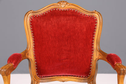 Magnifique fauteuil Chippendale, chaise secrétaire de style Chippendale, fauteuil en velours, 1 sur 2