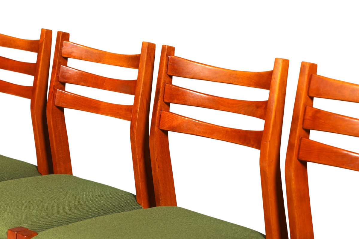 4x Mid Century Teak Holz Stühle Made in Denmark Retro Stuhlset Danish Design Vintage Küchenstühle