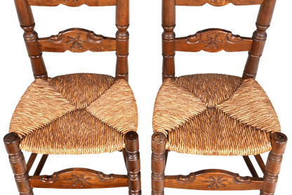 2x Wunderschöne Spanische Stühle Stuhl Set Rattan Rustikale Stühle Küchenstühle