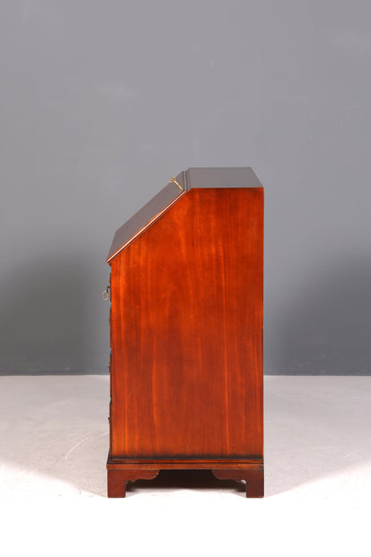 Magnifique secrétaire anglais, bureau, plateau en cuir véritable, table d&