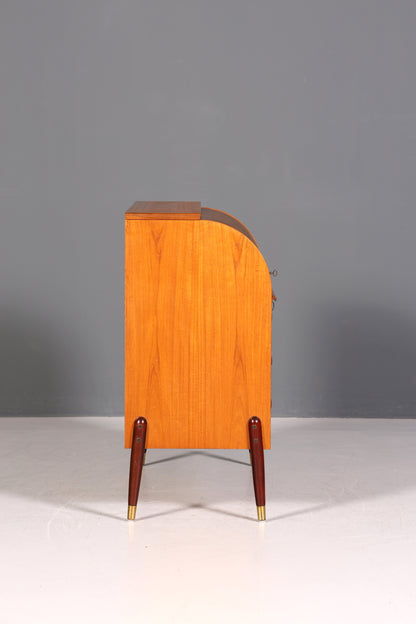 Schlichter Mid Century Rollladen Sekretär von Bröderna Gustafssons Büro Schrank Schreibkommode 60s Schreibmöbel