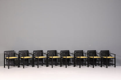 8x seltene Cassina Stühle DS3 Stuhlset By Charles Rennie Mackintosh Armlehnstuhl Küchenstühle