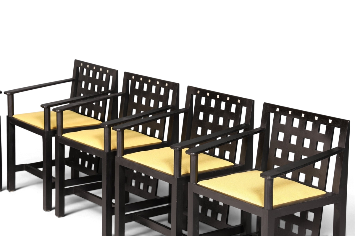 8x seltene Cassina Stühle DS3 Stuhlset By Charles Rennie Mackintosh Armlehnstuhl Küchenstühle