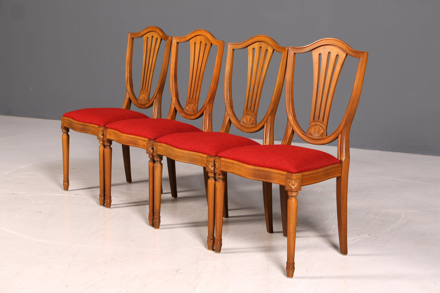 Wunderschöne 4er Set Englische Stühle Regency 60er Jahre Dining Chairs Antik Polsterstühle