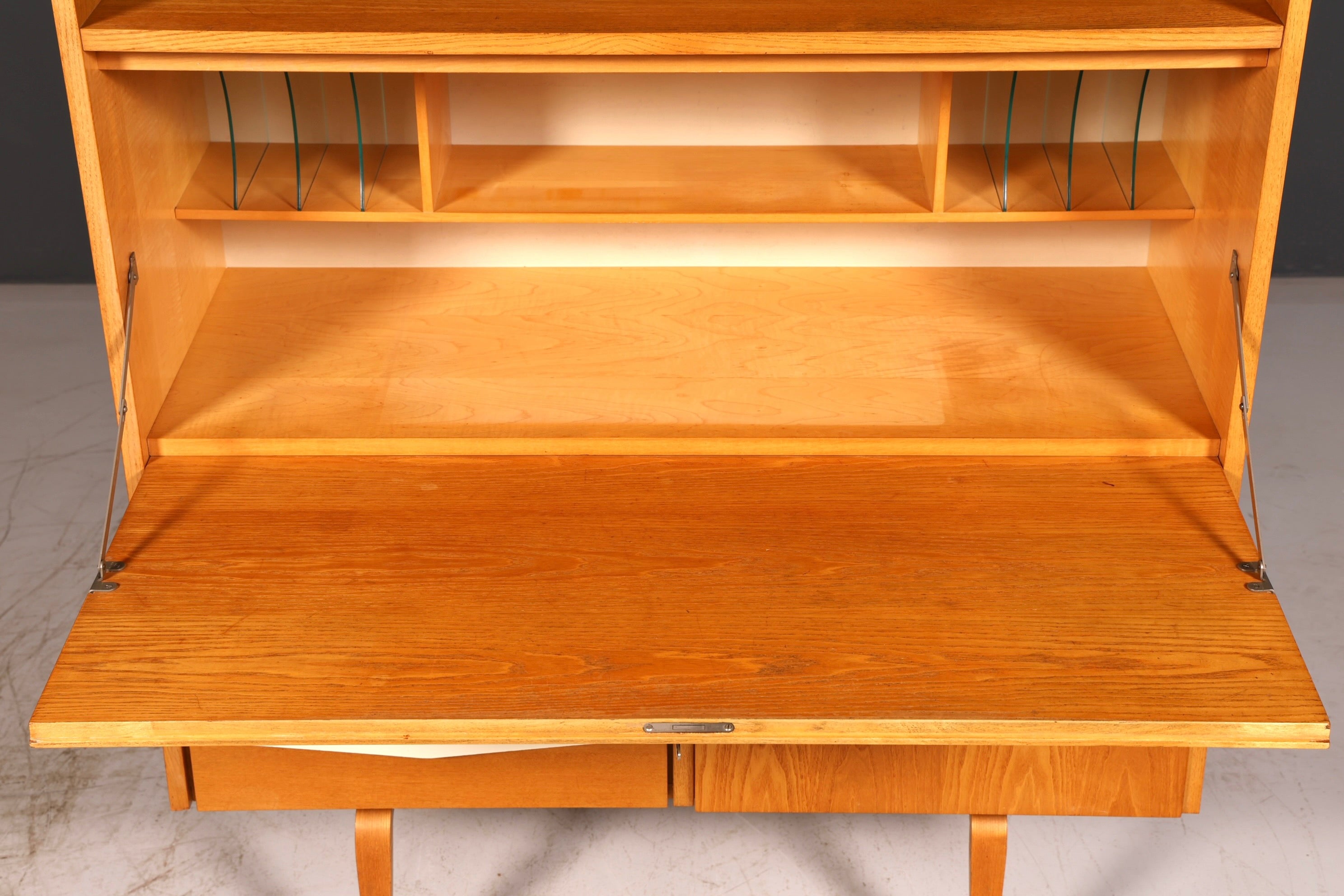 Wunderschöner Hellerau Schrank Modell 427 Mid Century Sekretär Vintage Schreibschrank Design Retro Highboard Esche