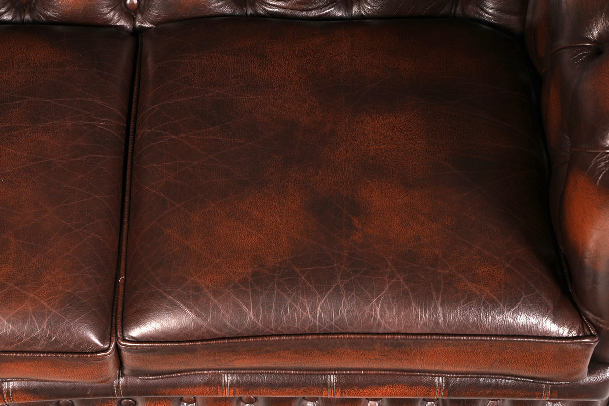 Wunderschönes Original Centurion Chesterfield Sofa 2-Sitzer Couch England echt Leder Polstersofa Ledersofa