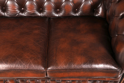 Magnifique canapé Chesterfield Centurion original, 3 places, en cuir véritable, canapé anglais capitonné en cuir
