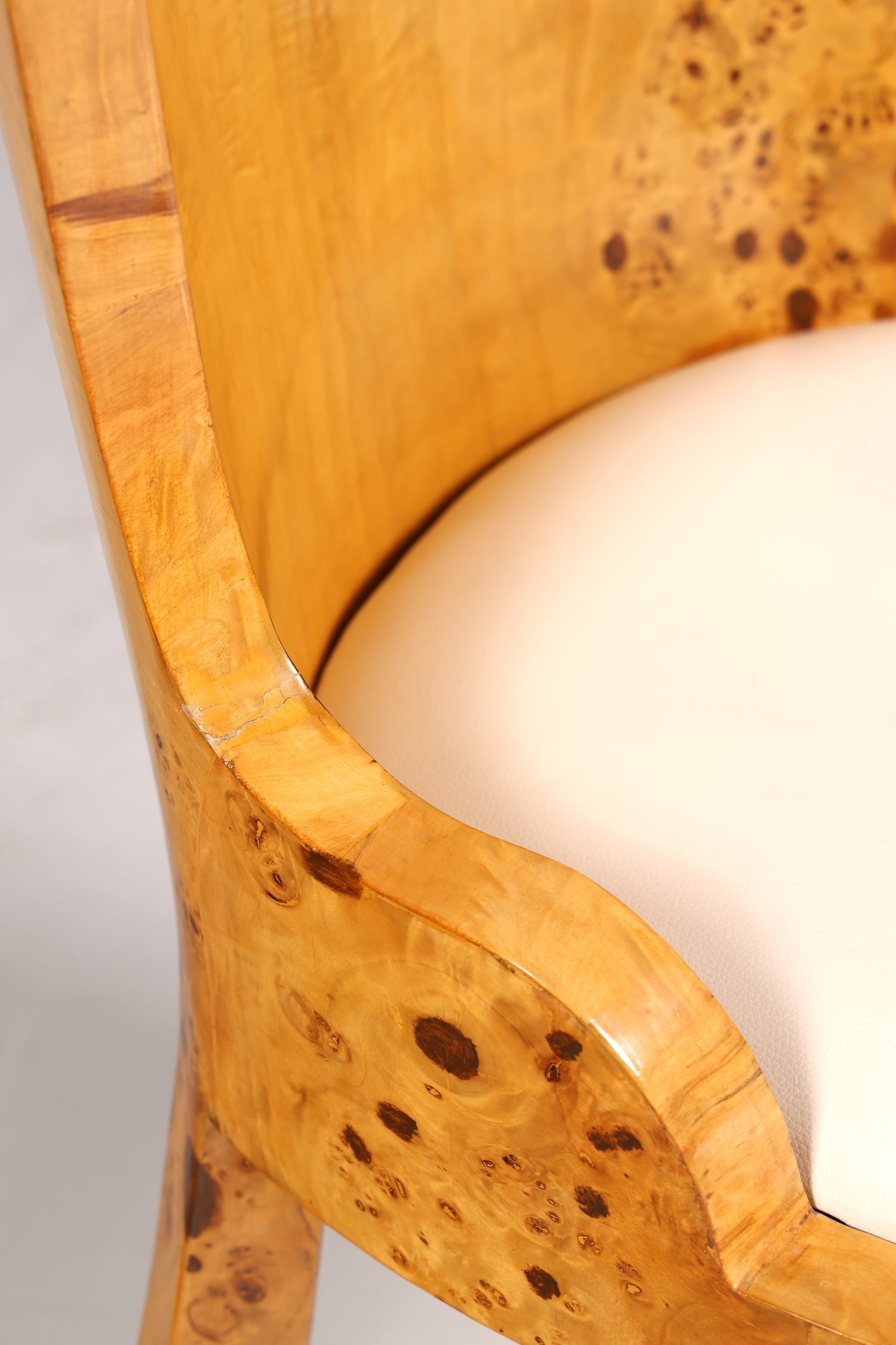 Stilvoller Art Deco Design Stuhl Biedermeier Stil Sekretär Stuhl Birke Esszimmer Stuhl 3 von 4