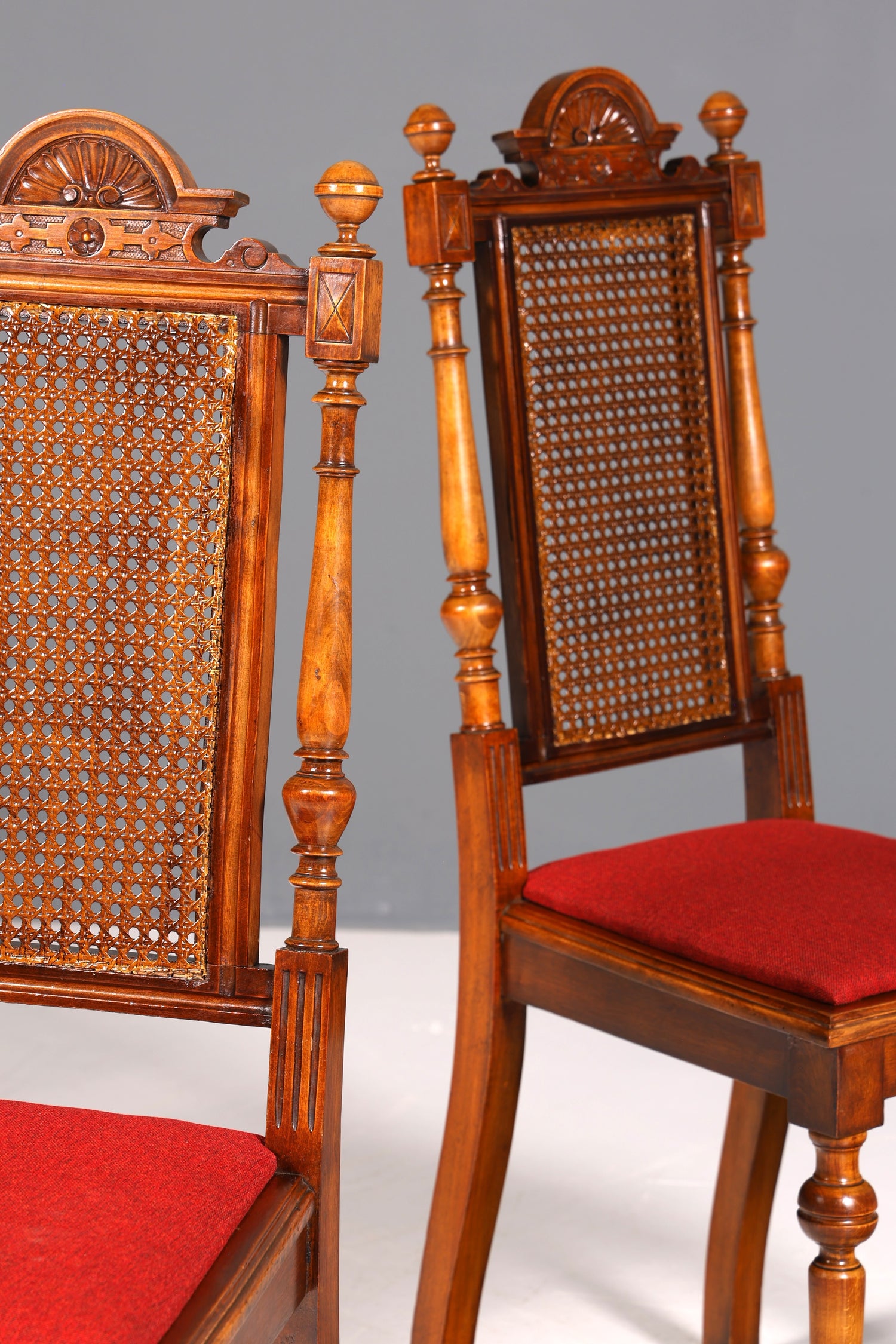 2x Traumhafte Gründerzeit Stühle Antik Korbgeflecht Stuhl Set Antik Wiener Geflecht Küchenstuhl