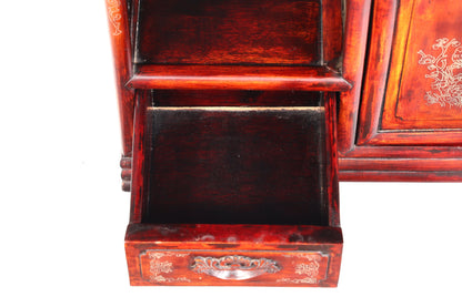 Étagère chinoise magnifiquement ornée, bibliothèque chinoise, présentoir à plusieurs niveaux, bibliothèque asiatique