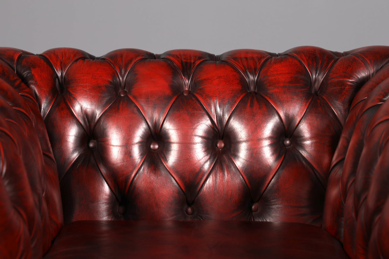 Stylish Original Chesterfield Armchair Oxblood Genuine Leather English Armchair Gentleman&