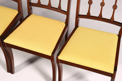 4x Edle Englische Stühle Englisch Dining Chairs Antik 60s Küchenstühle Stuhlset Esszimmer Stühle