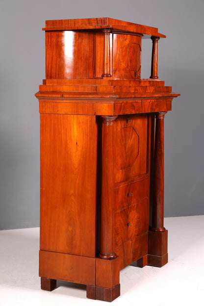 Wunderschöner Original Biedermeier Sekretär um 1860 Kommode Antik Bürokommode Englisch Säulen