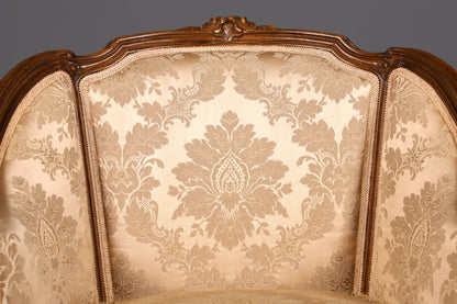 Edler Chippendale Armlehnsessel Barock Stil Samt Stoff Sessel Armchair Rococo Antik Polstersessel