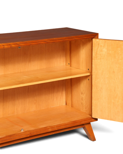 Hauptstadt Möblerei Mid Century Kommode aus Echtholz mit offenem Fach und Vintage-Design im 60er Jahre Stil