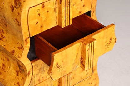 Commode onirique de style Art déco en forme de contrebasse, en bouleau, style Vertiko, commode à tiroirs, commode en forme de guitare
