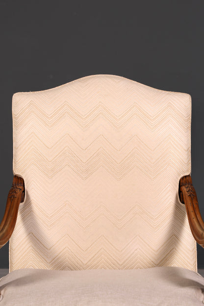 Élégant fauteuil Louis Philippe à accoudoirs de l’époque Gründerzeit, fauteuil ancien rembourré, 1 sur 2