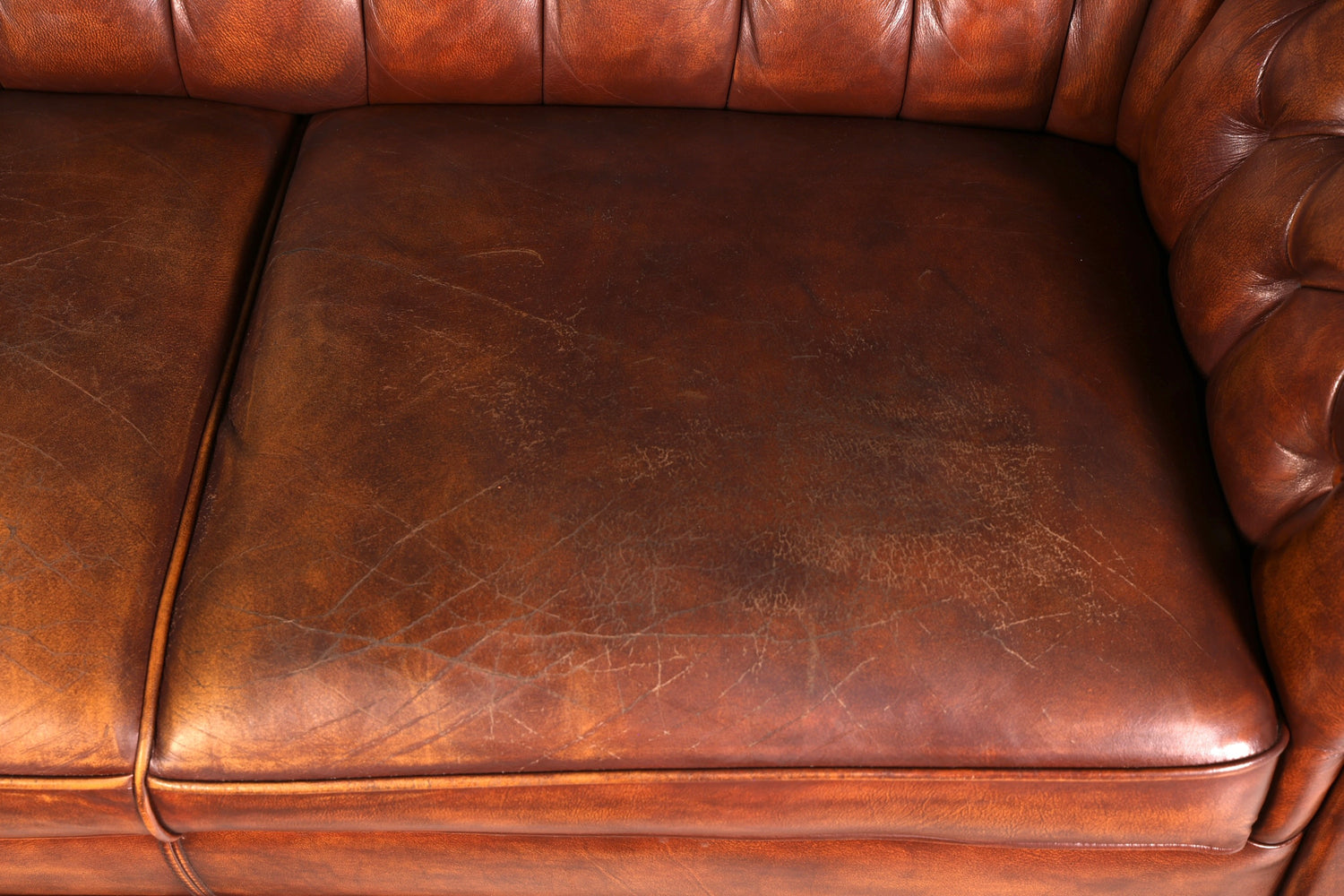 G448 Finish Wunderschönes Original Chesterfield 2er Sofa Englisch Oxblood Leder 2- Sitzer Couch (Kopie)