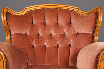 Edler Chippendale Armlehnsessel Barock Stil Samt Stoff Sessel Armchair Rococo Antik 1 von 4