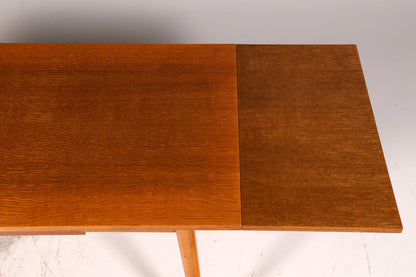 Magnifique table de cuisine du milieu du siècle, table vintage extensible et réglable en hauteur, table à manger en bois des années 60