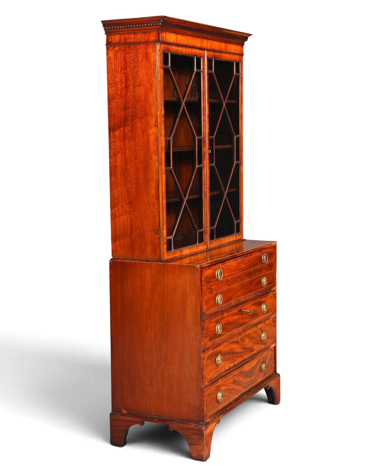 G785 Finish Wunderschöne Englische Vitrine Bibliothek Sekretär echt Holz Antik Schrank Regal (Kopie)