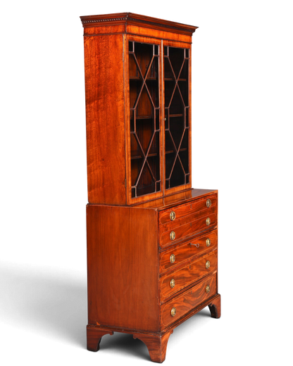 G785 Finish Wunderschöne Englische Vitrine Bibliothek Sekretär echt Holz Antik Schrank Regal (Kopie)