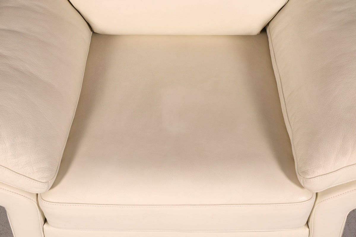 Magnifique fauteuil original Rolf Benz modèle 3300 crème en cuir véritable, fauteuil en cuir, fauteuil lounge design
