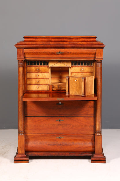 Beeindruckender Biedermeier Sekretär Louis Philippe Vertiko Antik Kommode Schreibkommode Office Desk