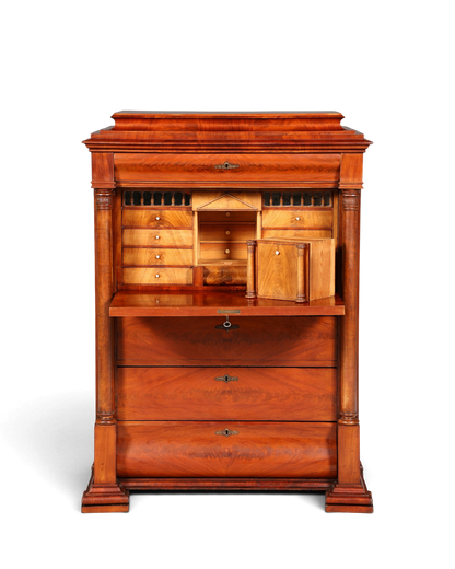 Hauptstadt Möblerei Biedermeier Sekretär aus massivem Echtholz mit ausklappbarer Schreibfläche und Schubladen