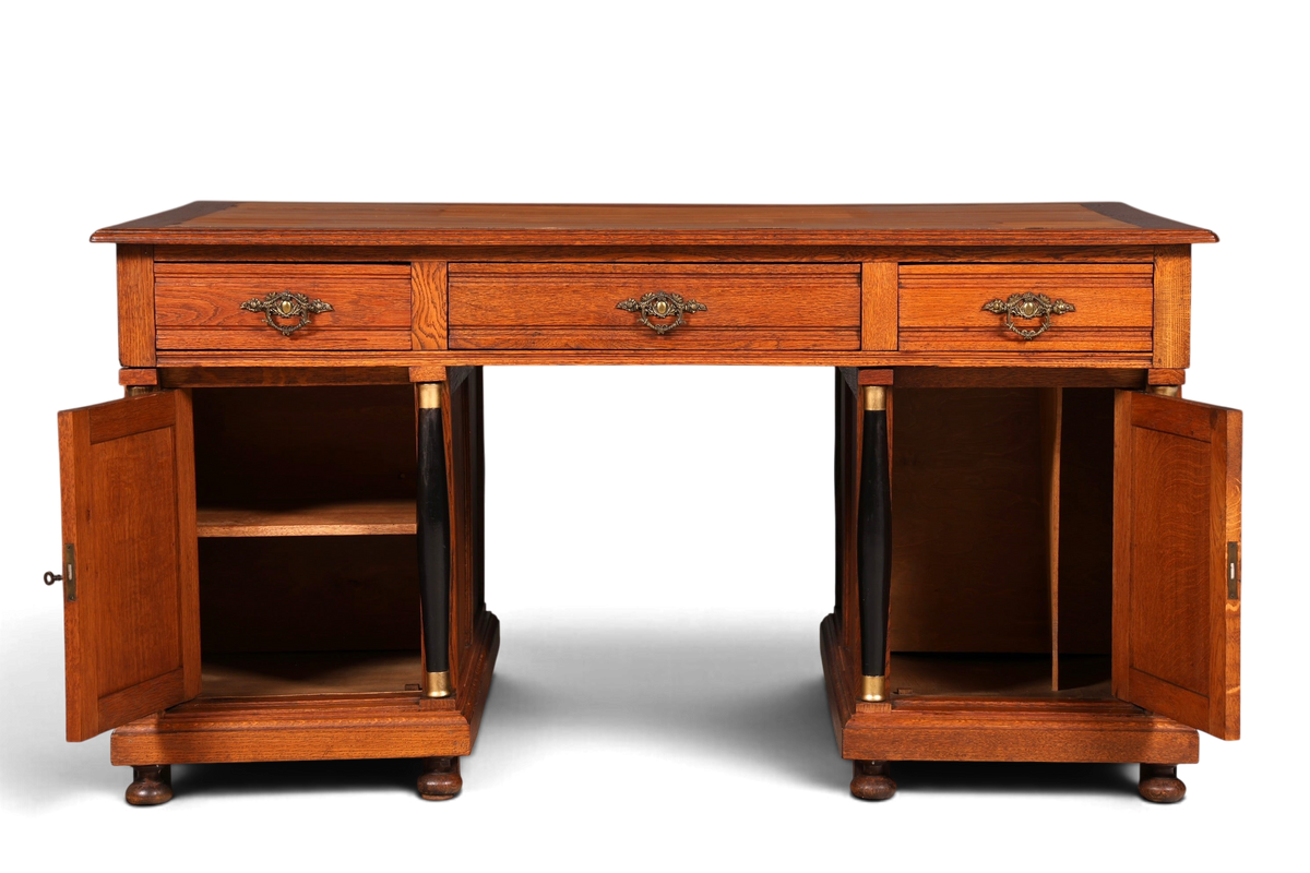 Traumhafter Gründerzeit Schreibtisch Jugendstil Bürotisch echt Holz Antik Office Desk