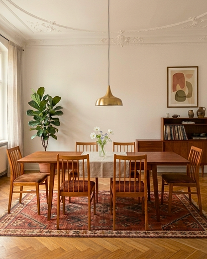 6x Schlichte Mid Century Stühle Retro Stuhlset Danish Design Küchenstühle Esszimmer Stühle