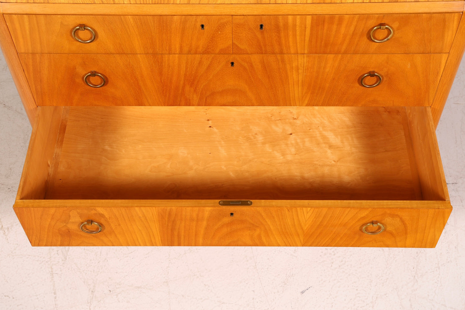 G025 Finish Schlichter Mid Century Sekretär Vintage Schreibmöbel echt Holz Kommode Office Secretary