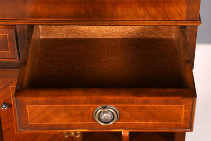 G026 Finish cm Wunderschöner Englischer Sekretär Büro Aufsatzsekretär Antik 60S Vitrinen Schrank UK