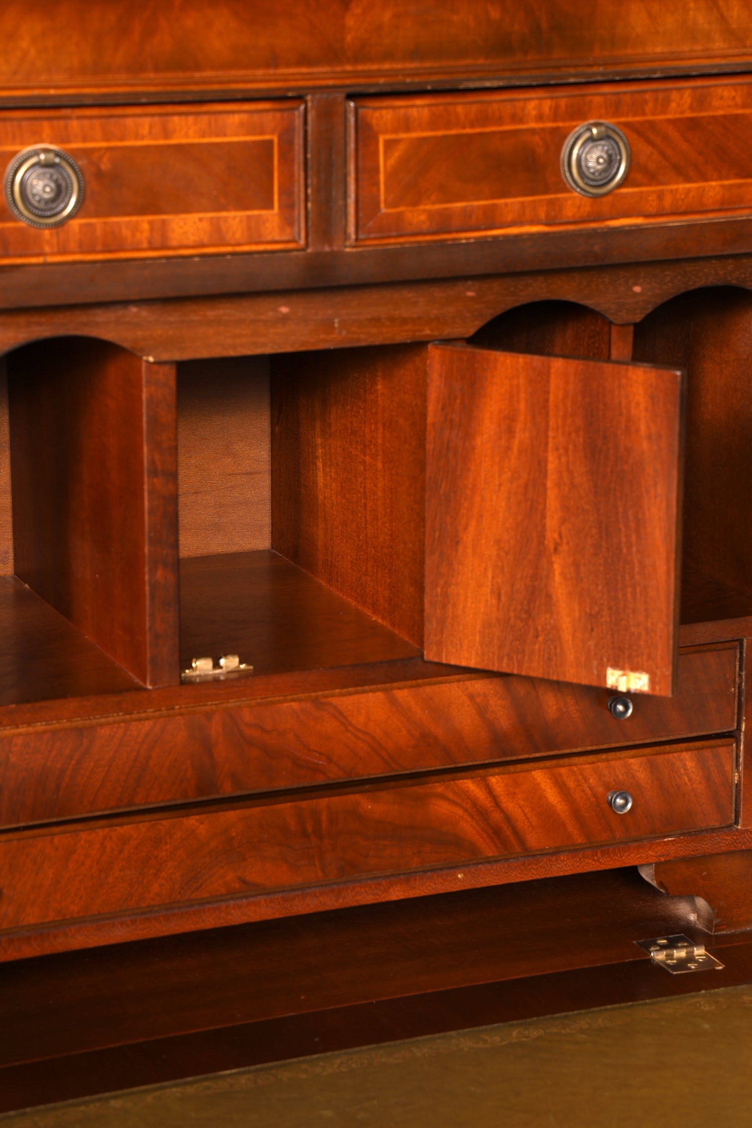 G026 Finish cm Wunderschöner Englischer Sekretär Büro Aufsatzsekretär Antik 60S Vitrinen Schrank UK