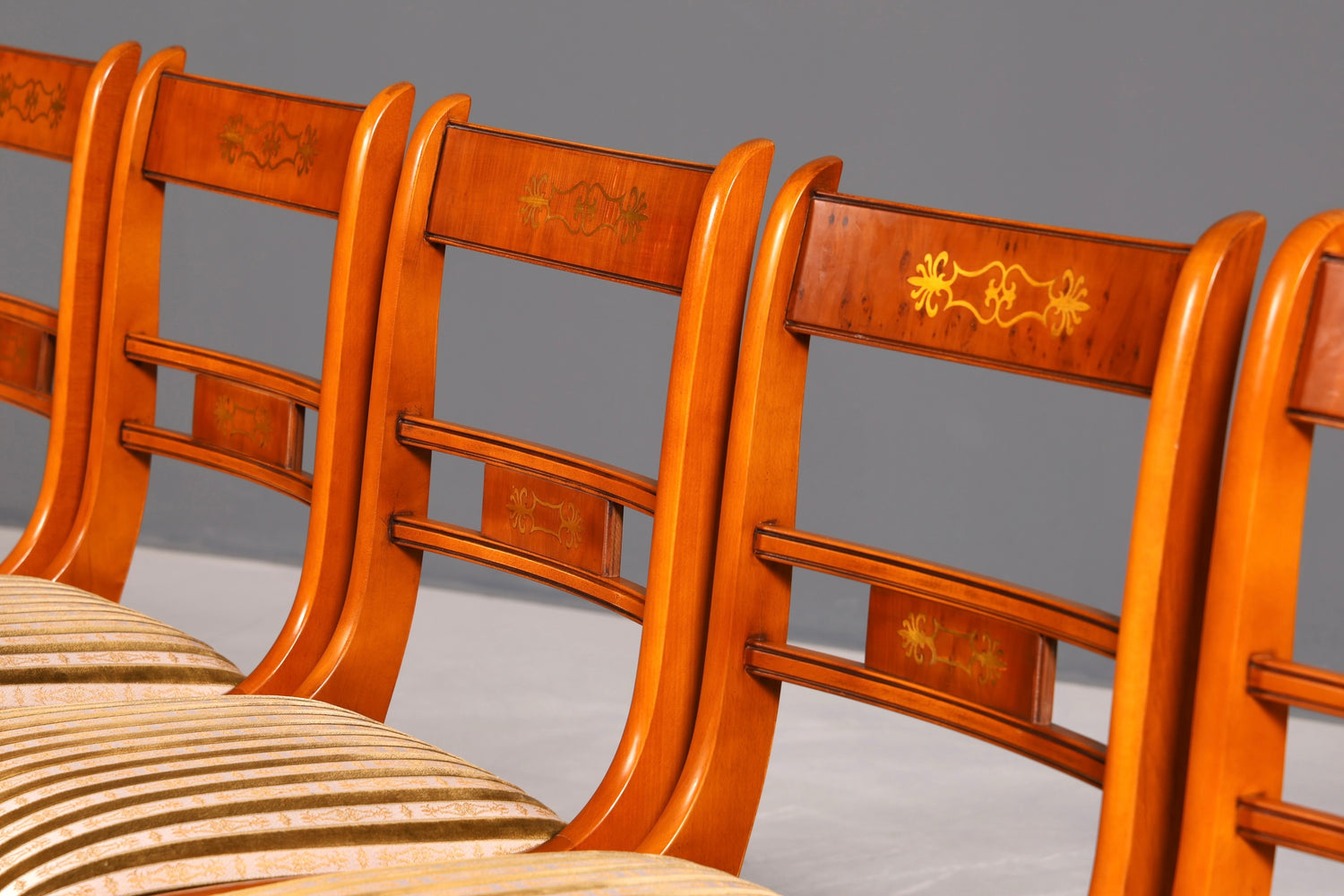 G034 Finish cm 6x Edle Englische Stühle Englisch Dining Chairs Antik 60er Jahre Regency Küchenstühle Stuhlset (Kopie)