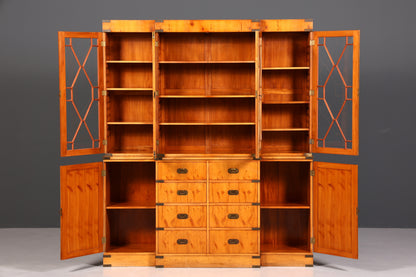 Magnifique vitrine maritime, meuble anglais, bibliothèque en bois véritable, buffet anglais