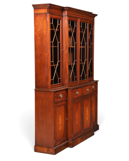 Hauptstadt Möblerei englische Mahagoni Vitrine mit Sprossentüren und Unterschrank im antiken Stil