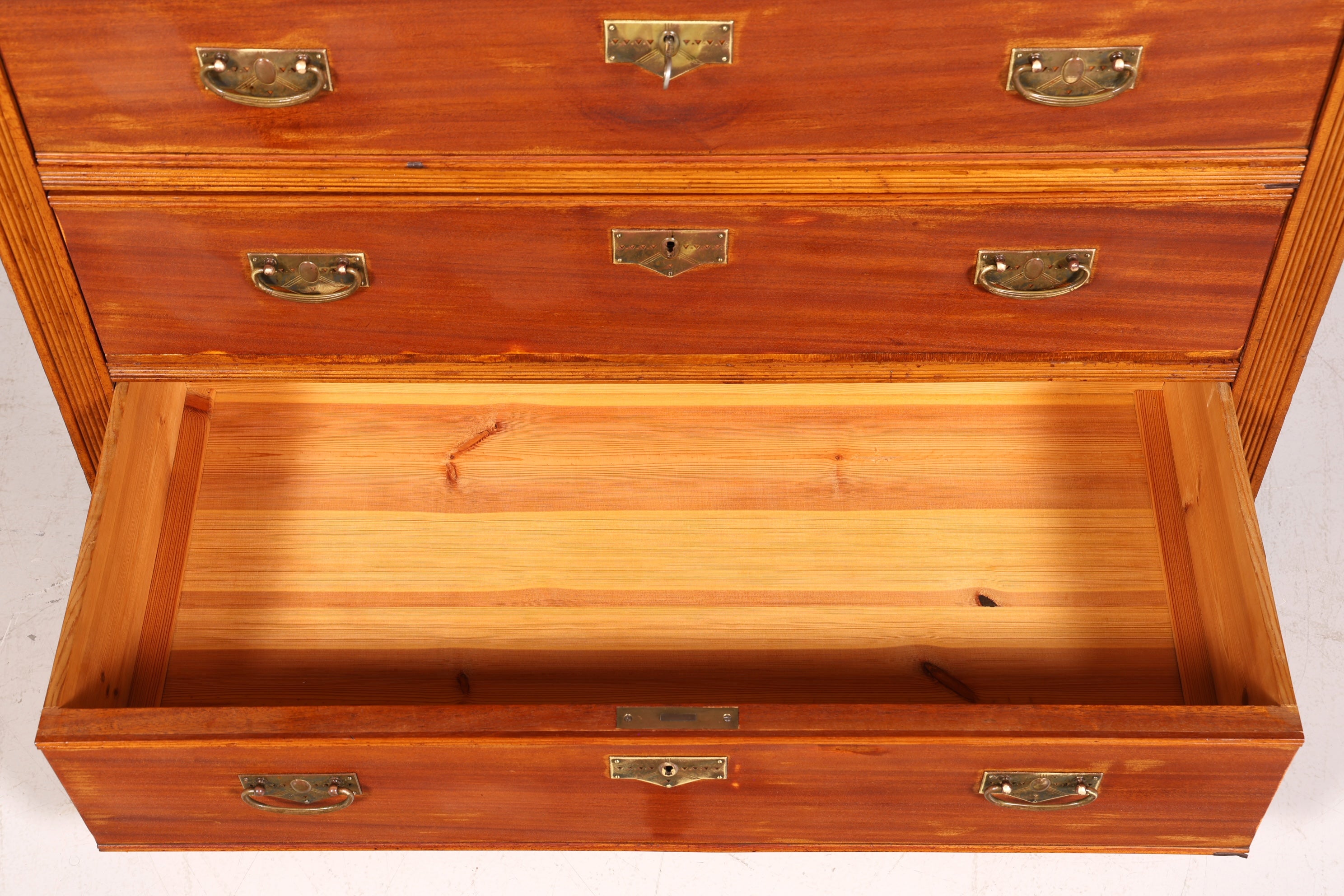 Magnifique buffet ancien Art Nouveau avec miroir, commode d&