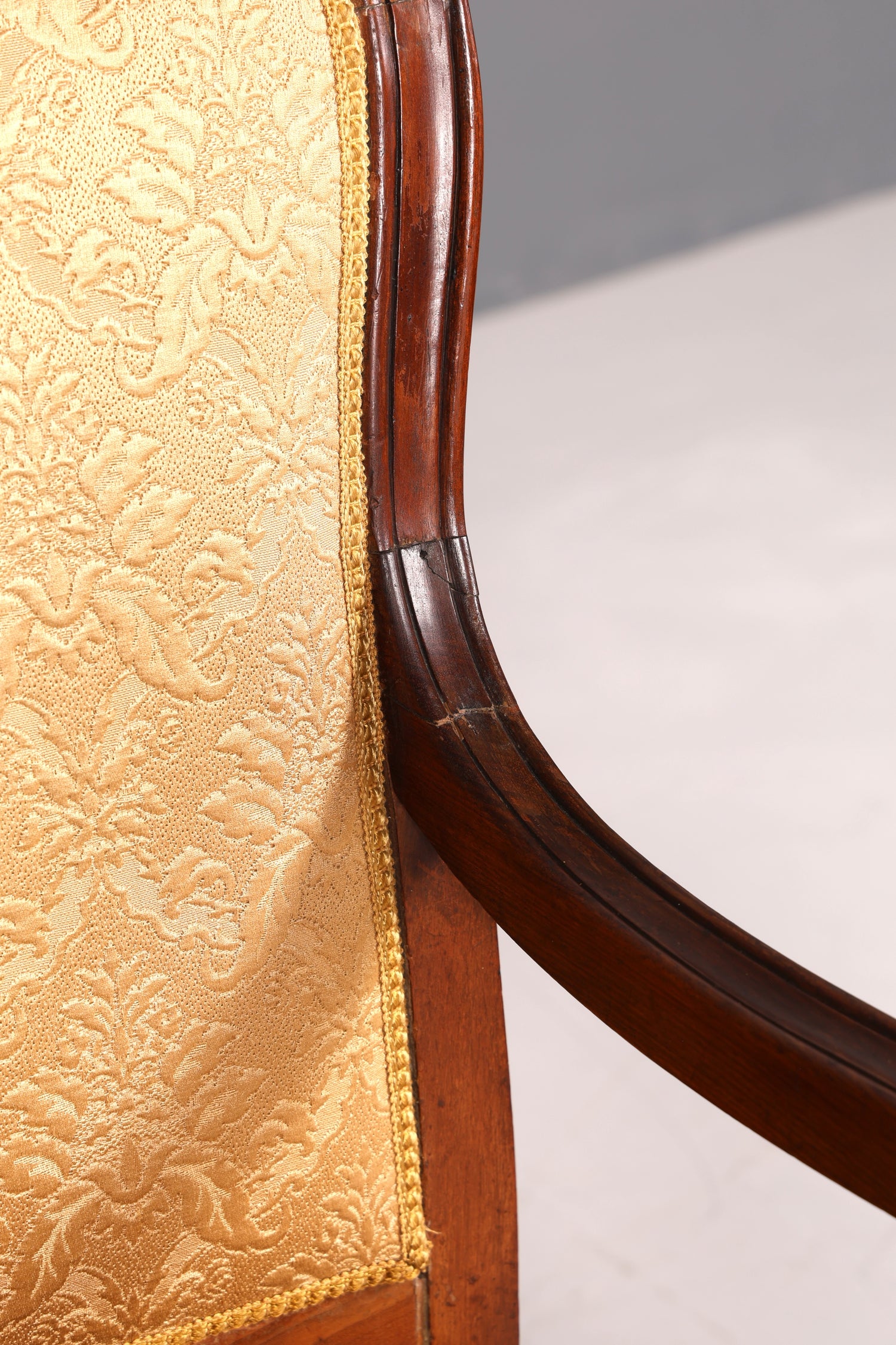 G047 Finish Edler Chippendale Armlehnsessel Barock Stil Sessel Armchair Samt Stoff Sessel