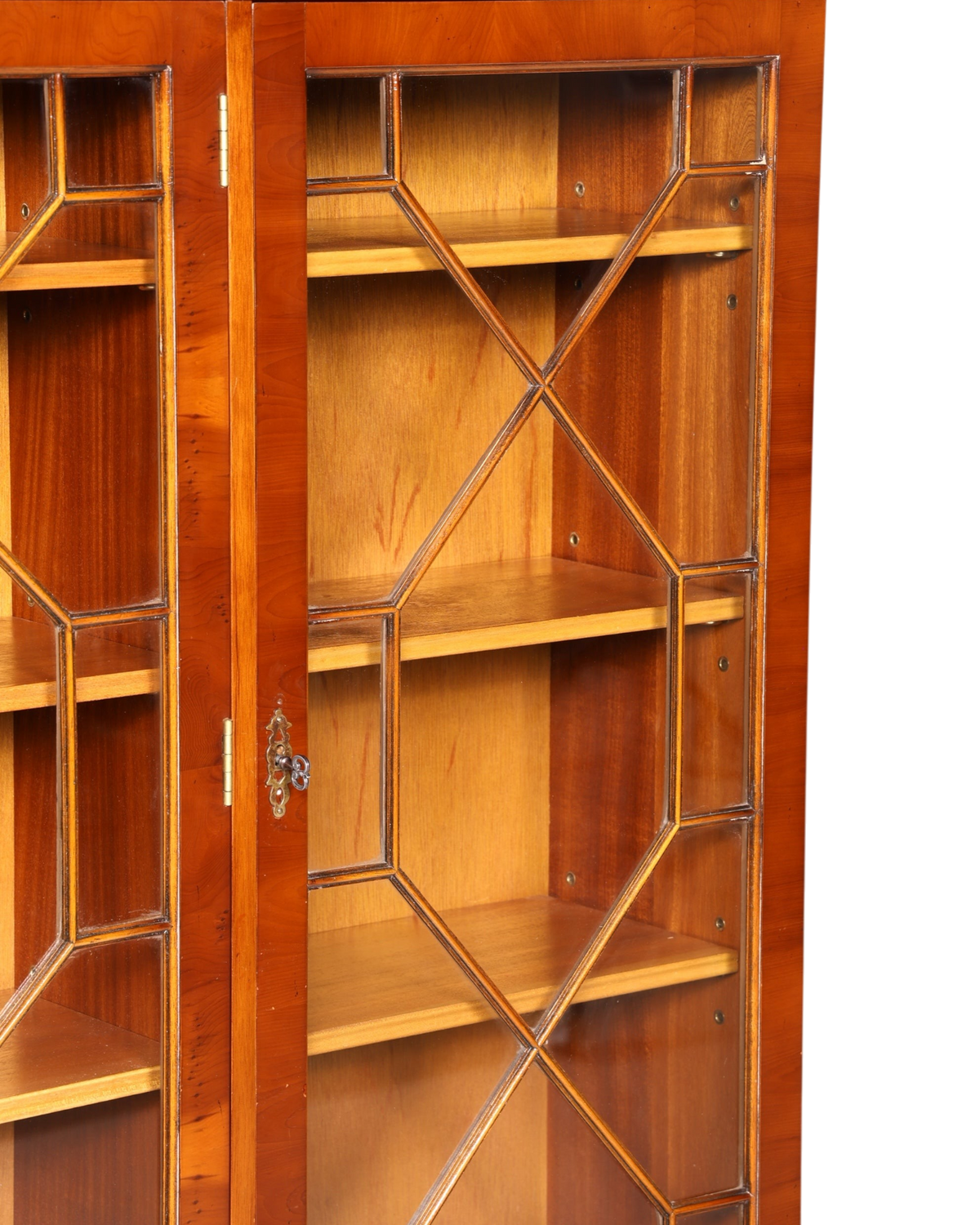 Magnifique vitrine anglaise en if, bibliothèque, vitrine, buffet, bibliothèque, ancienne, vintage