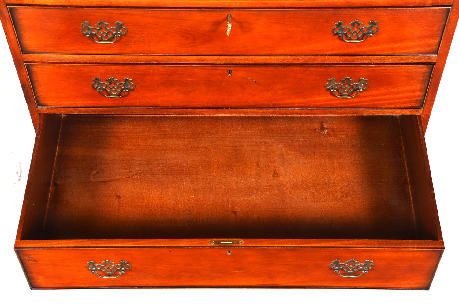 Magnifique secrétaire anglais, bureau, plateau en cuir véritable, table d&
