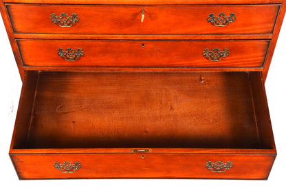 Magnifique secrétaire anglais, bureau, plateau en cuir véritable, table d&