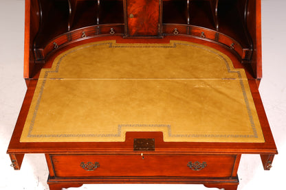 Magnifique secrétaire anglais, bureau, plateau en cuir véritable, table d&