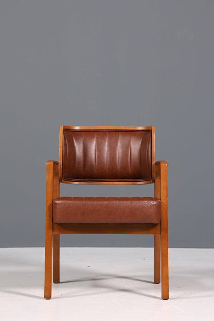 Edler Armlehnstuhl "LIMA" Esszimmerstuhl mit Korbgeflecht in Braun Polsterstuhl Küchenstuhl Sekretär Stuhl