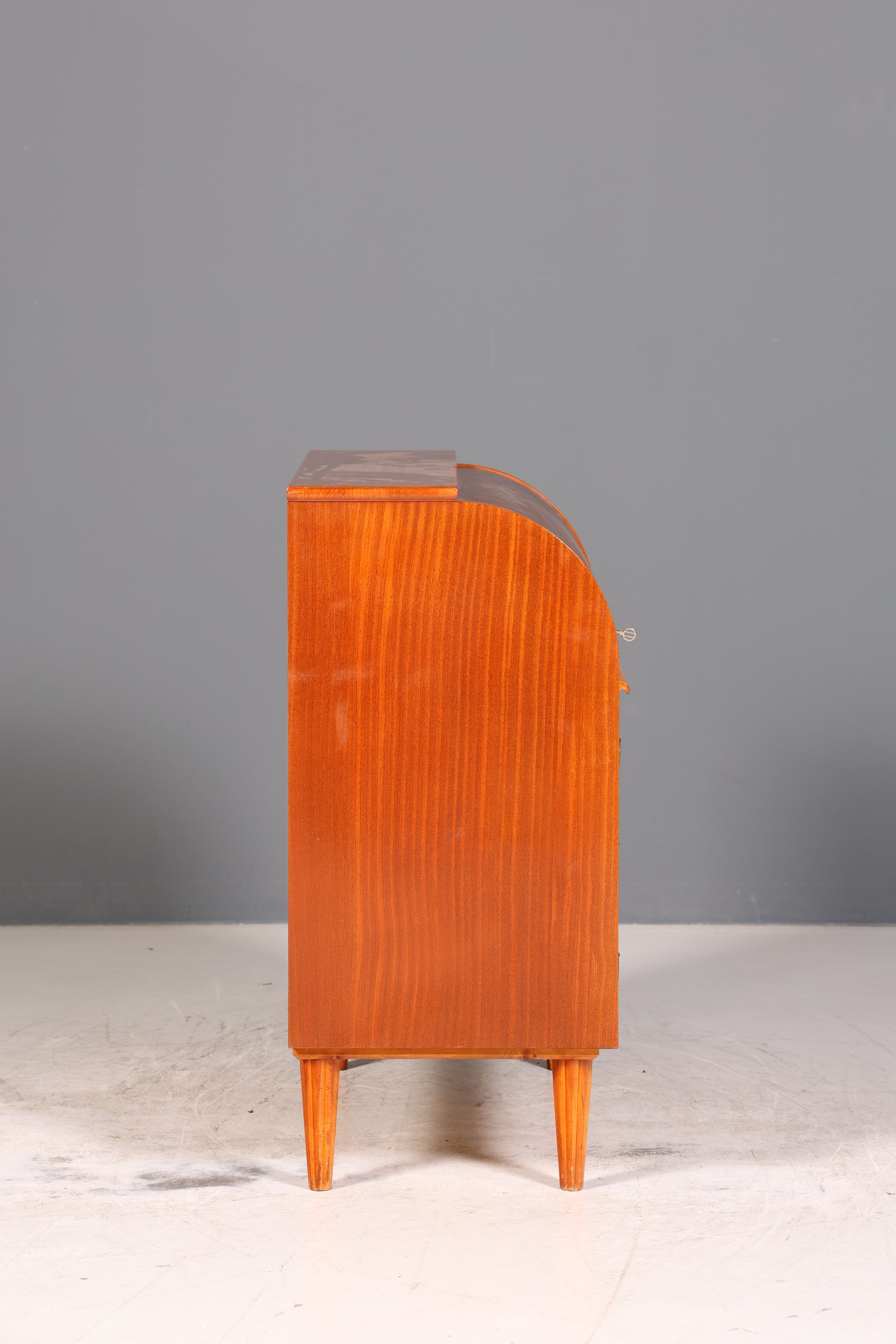 Stilvoller Mid Century Rollladen Sekretär echt Holz Büro Schrank Vintage Schreibkommode