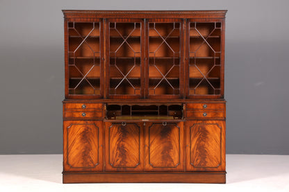 G718 Finish Wunderschöne Englische Vitrine Bibliothek Sekretär echt Holz Antik Schrank Regal (Kopie)