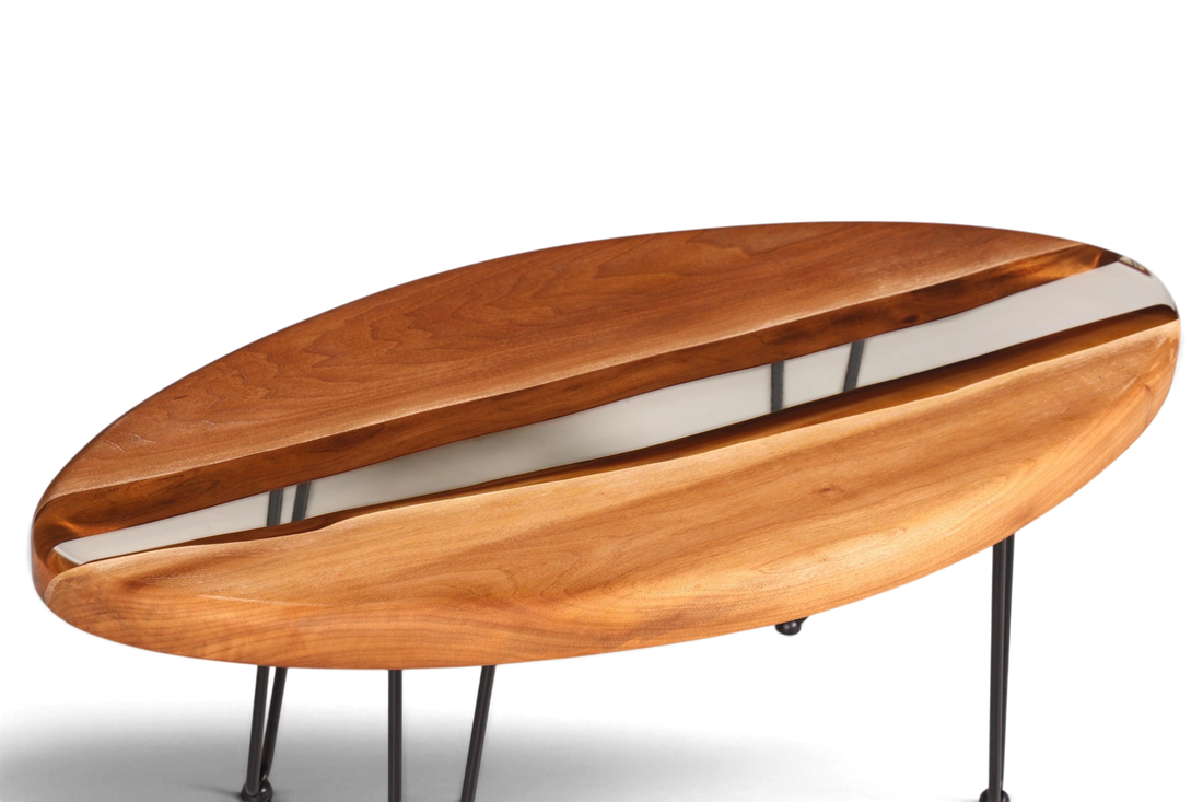 Einzigartiger Ovaler Epoxidharz Couchtisch Nussbaum River Coffee Table Wohnzimmer Tisch
